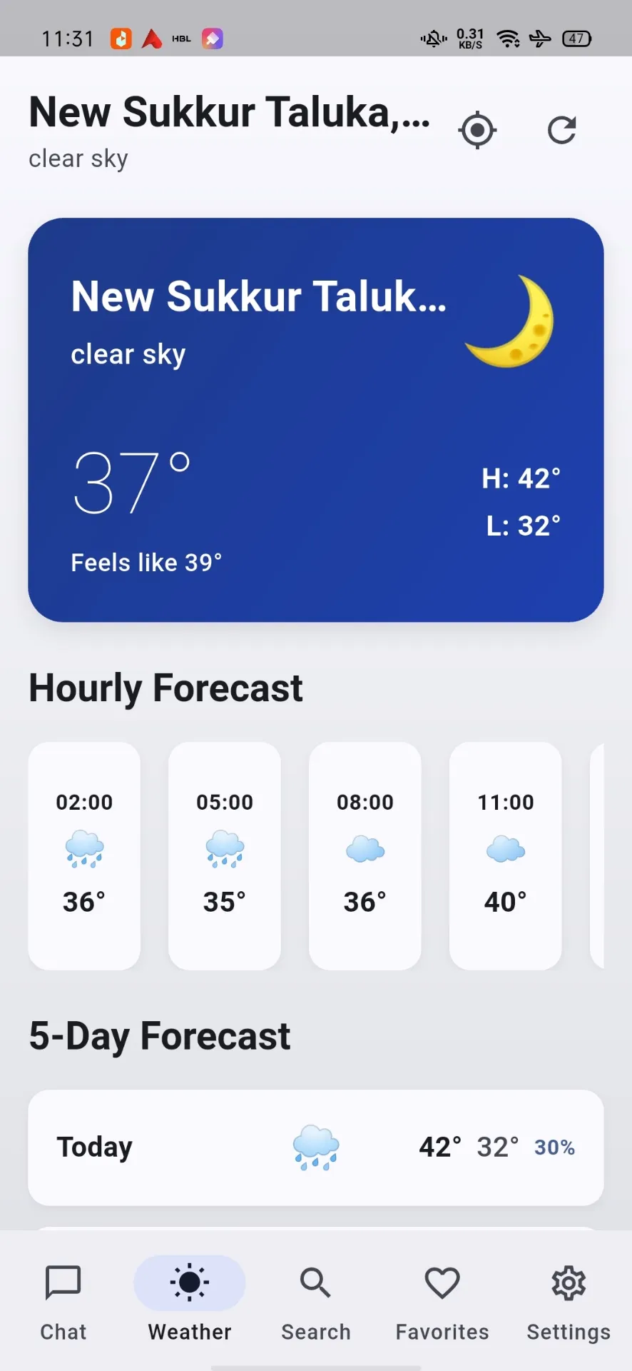 Weather Home - Current Conditions