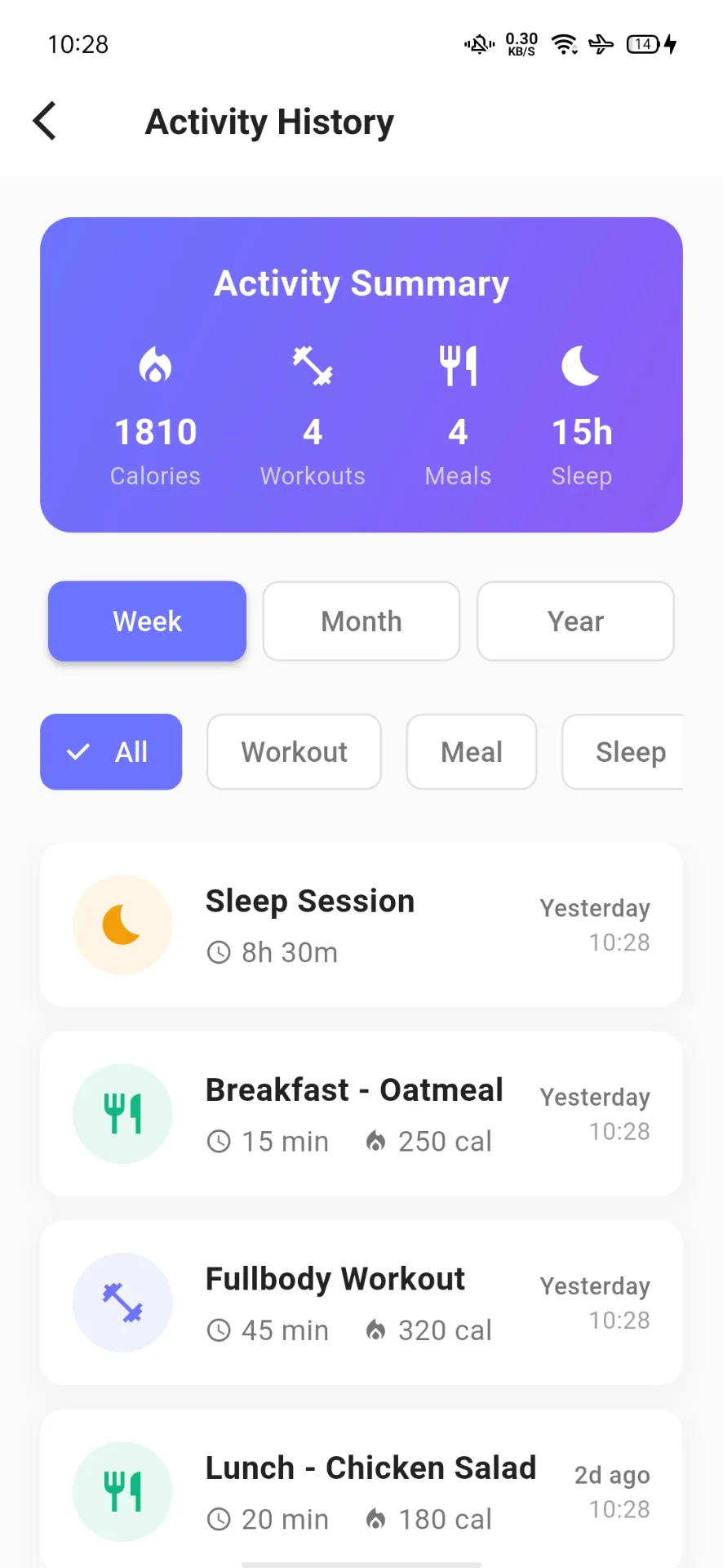 Activity History