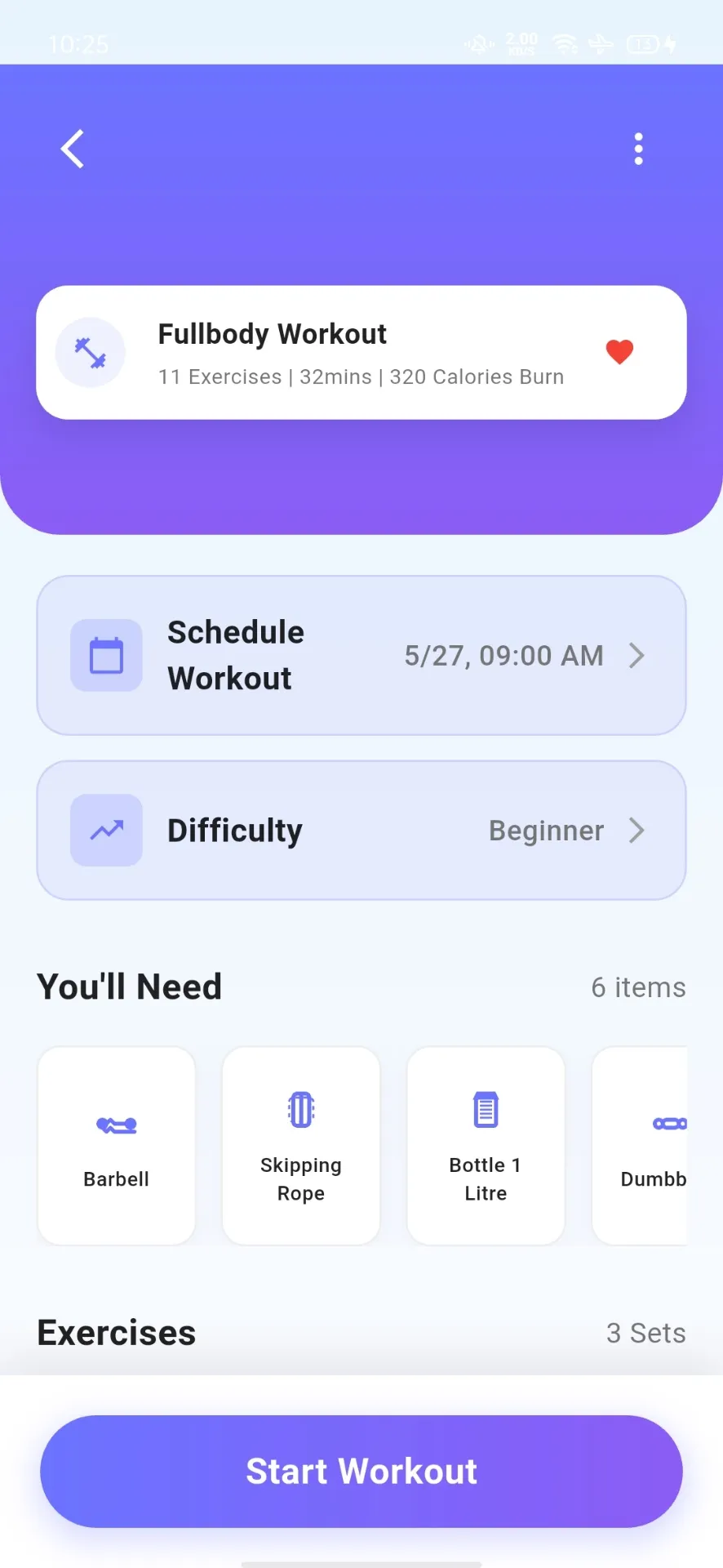 Fullbody Workout Detail