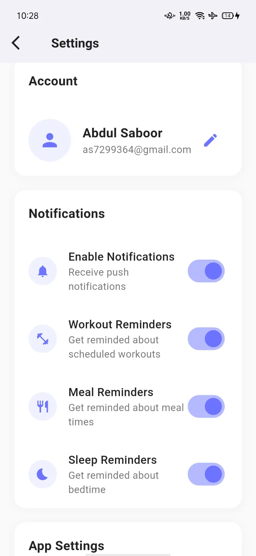 App Settings
