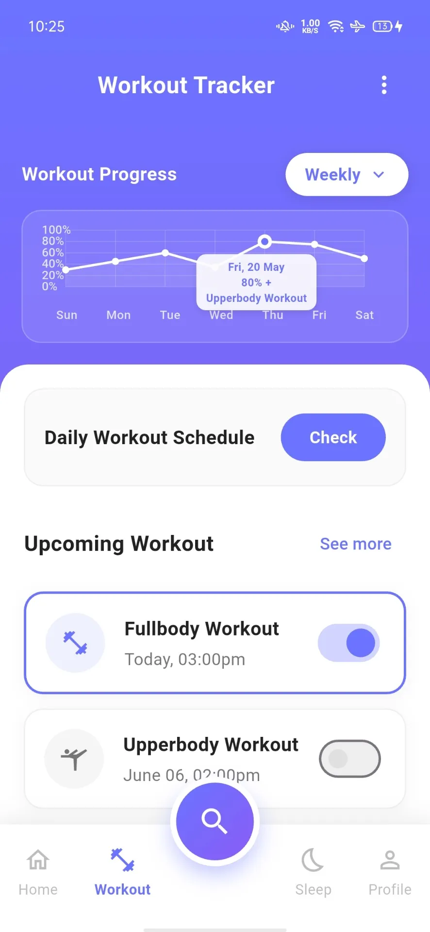 Workout Plan View