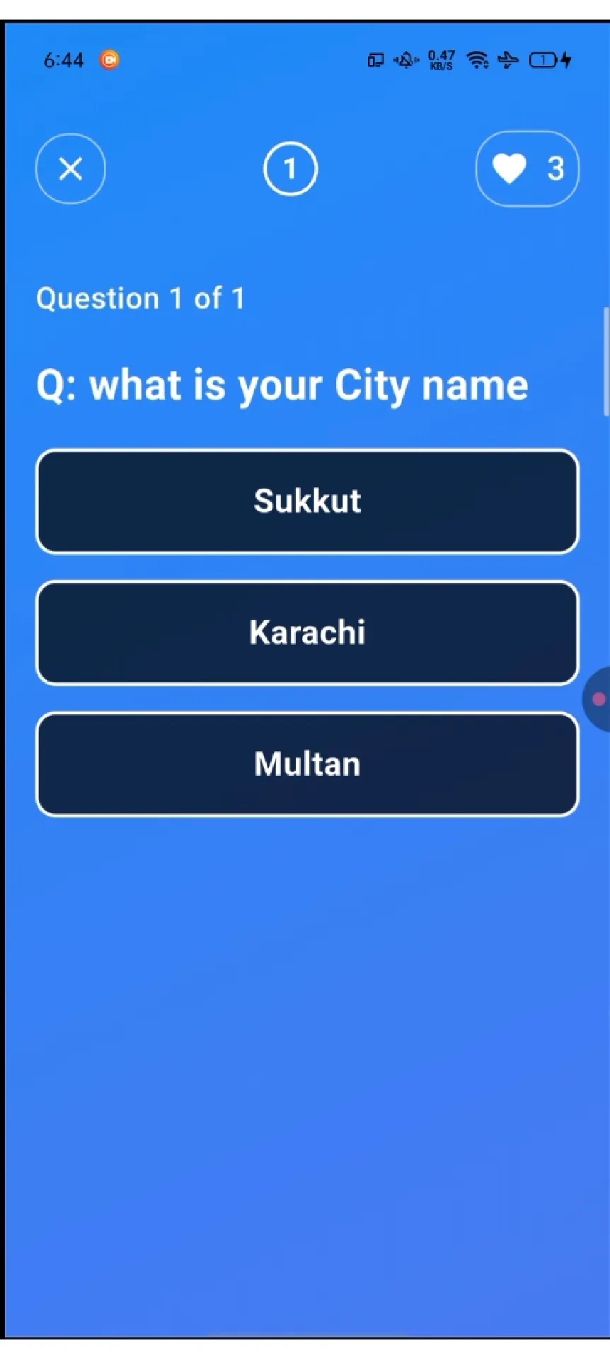 Question with Options